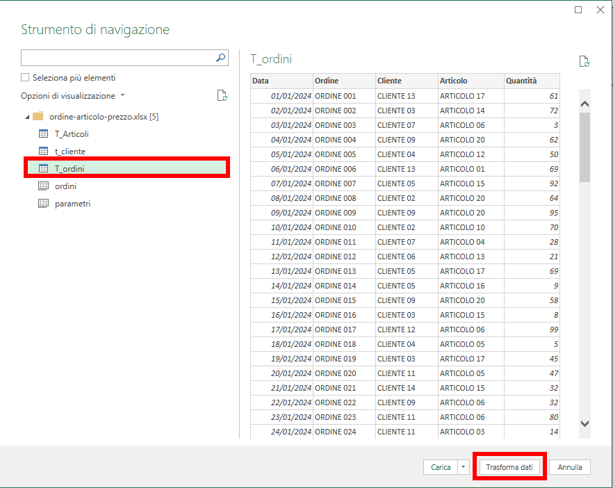 Power Query - Recupero Dati da Excel 